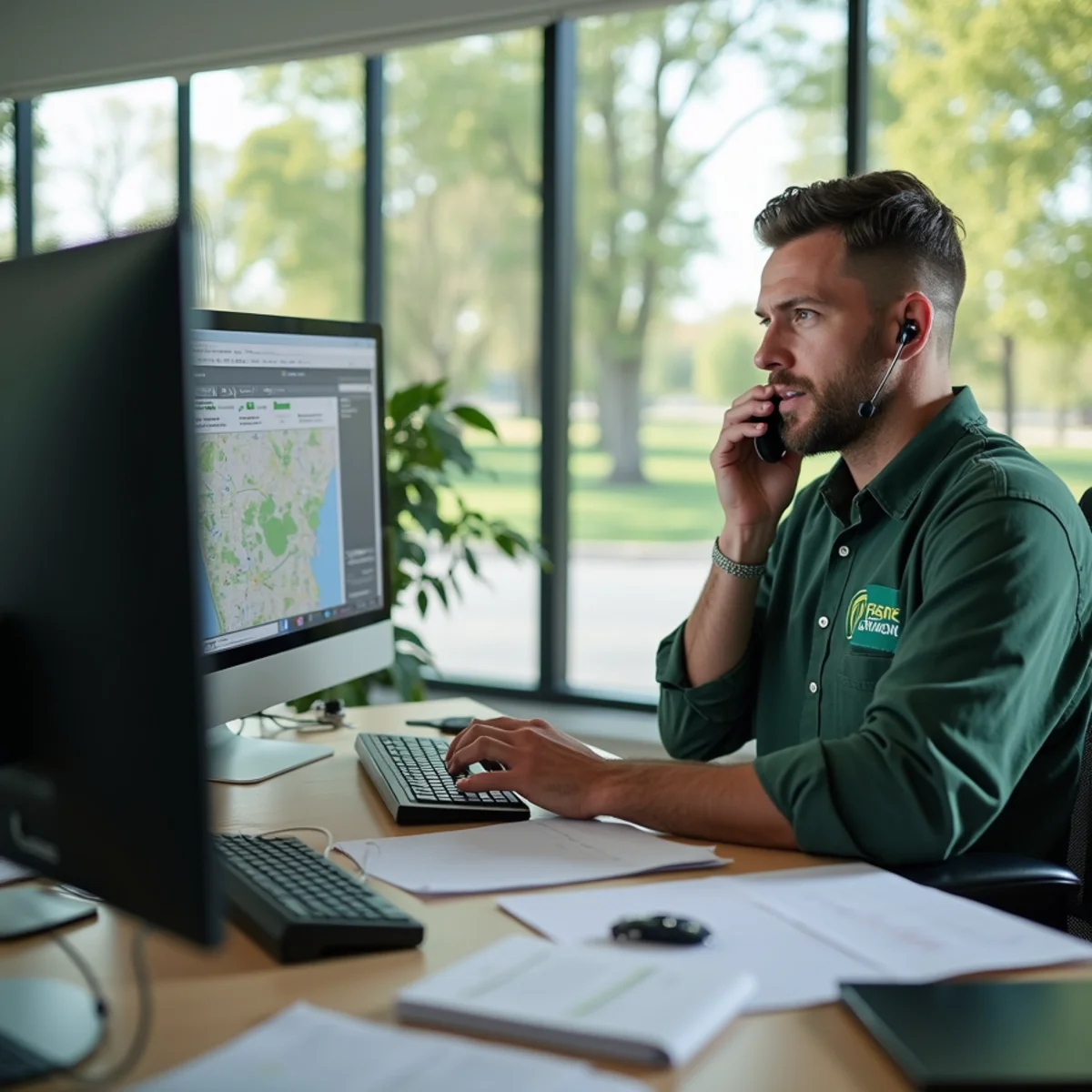 Grass Monkey Lawn Care customer support and dispatch office at 21st and Tyler in Wichita KS