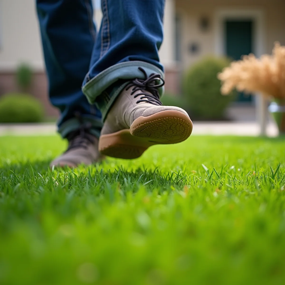 Carpet-thick Zoysia turf lawn with fine emerald texture in Wichita suburban yard